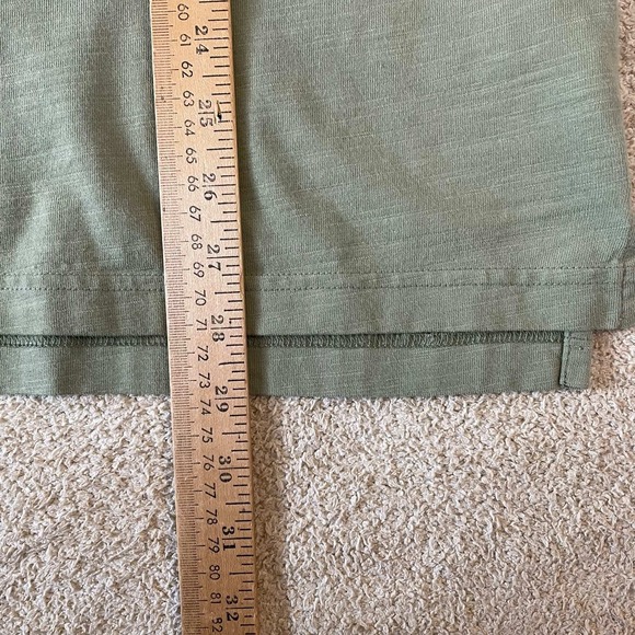 LL Bean Mens Medium Polo Shirt Organic Cotton Slub Jersey Fabric Sage Green - Picture 4 of 6